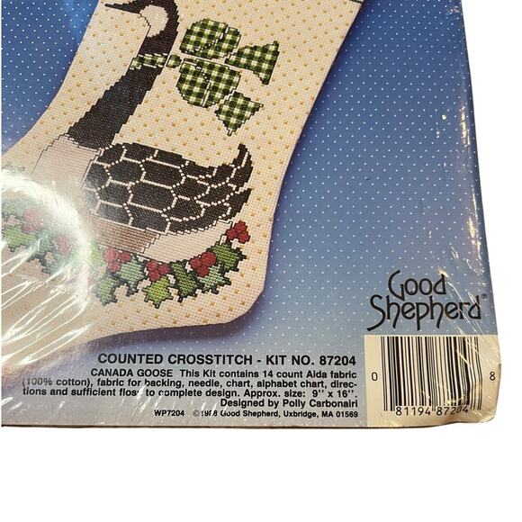 Good Shepherd Counted Cross Stitch Kit Canada Goose Stocking #87204 New 1988 - Picture 2 of 3